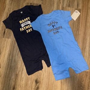 Hudson Baby Navy and Blue 1st Mother’s/Father’s Day Bodysuit Set